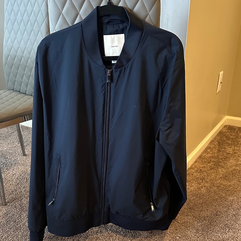 Calvin Klein Matte Bomber Jacket - XL NWOT - Navy